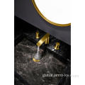 Brass Bathroom Faucets 3 Hole Dual Handle Bathroom Vanity Faucet Mixer Supplier